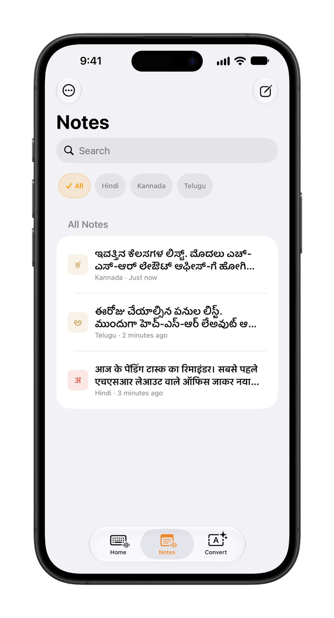 Akshar Notes list